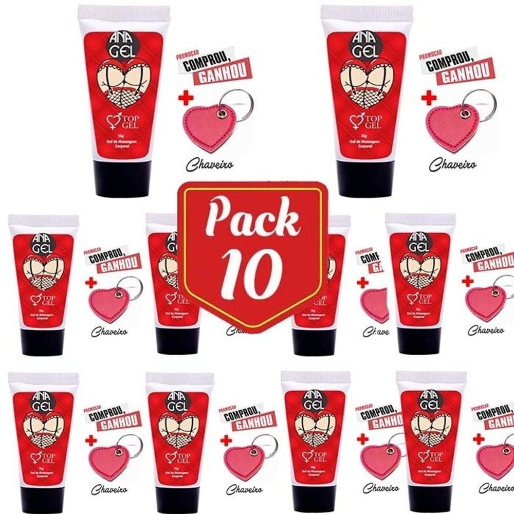 Pack 10 Anagel (5 Em 1) Excitante Anestésico Anal - Topgel