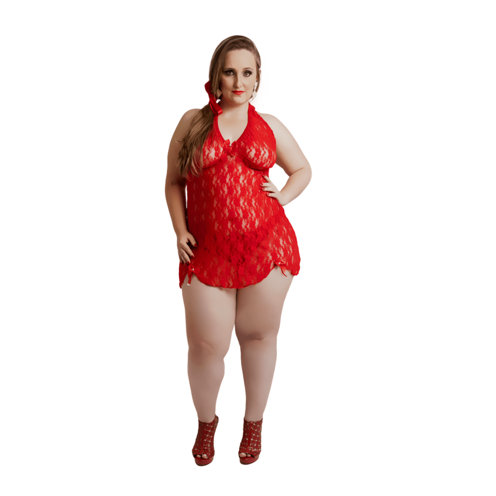 Camisola Lorena Renda Plus Size Jeito Sexy